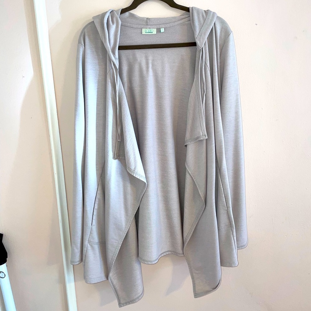Logo by Lori Goldstein Hooded Cardigan XL